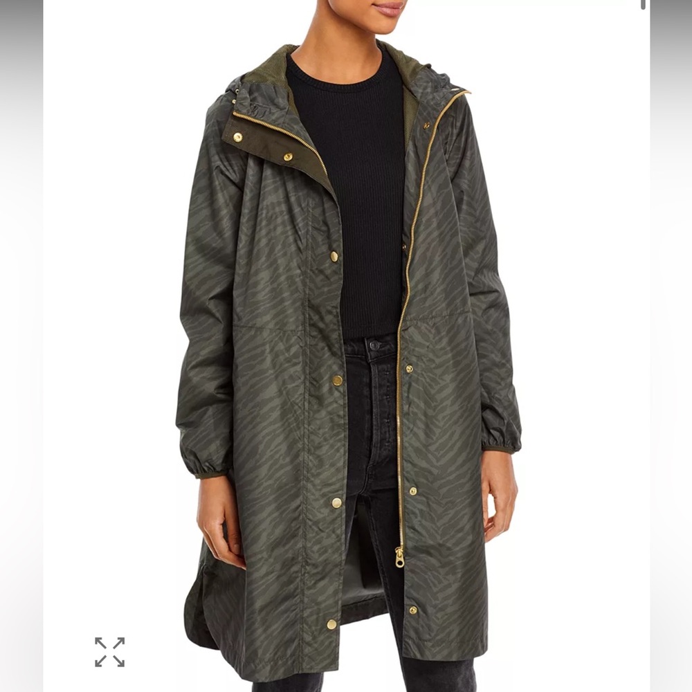 Joules Hooded Cape Jacket in Olive Size 2